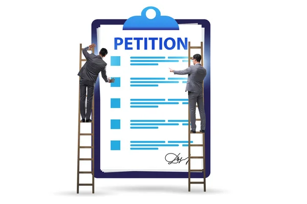 Businessman in the petition application concept