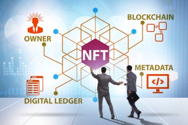 NFT 'nin ödenebilir olmayan konseptinde iş adamı