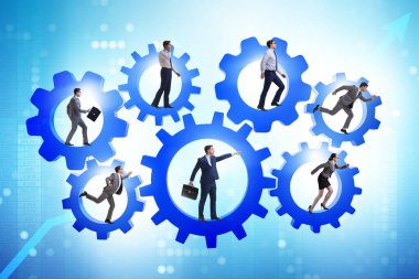 Takım çalışması konseptinde iş adamları