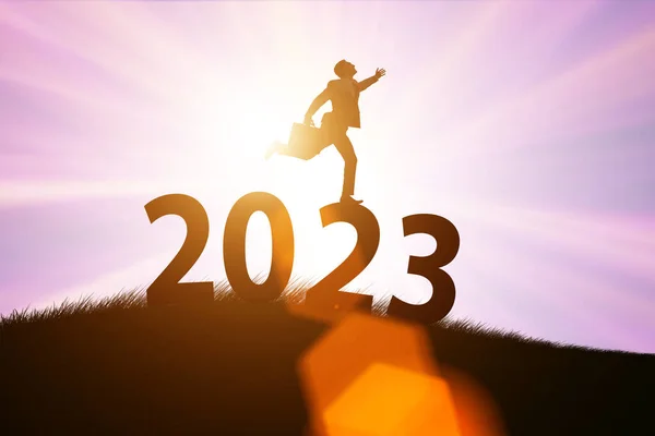 Conceito Novo Ano 2023 Com Empresários — Fotografia de Stock