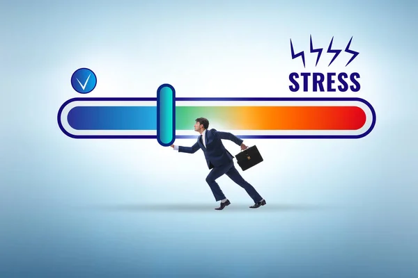 Concetto Misuratore Stress Con Uomo Affari — Foto Stock