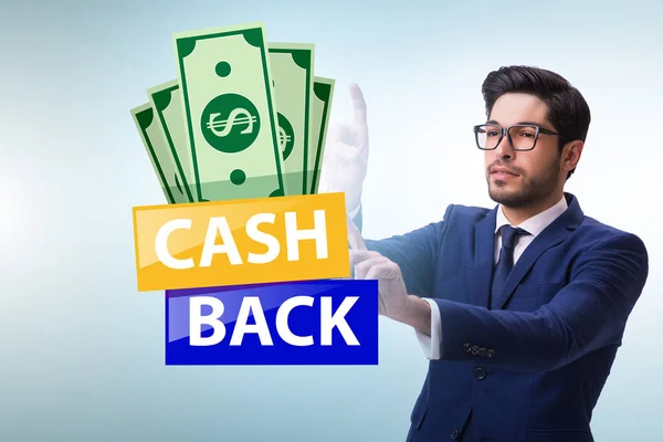 Homme Affaires Cash Back Concept — Photo
