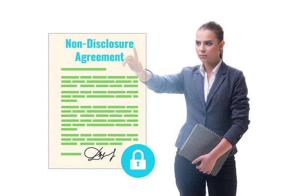 Businessoman Non Disclosure Agreement Concept — Stock Photo, Image