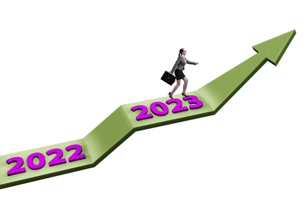Conceito Crescimento Com Novo Ano 2023 — Fotografia de Stock