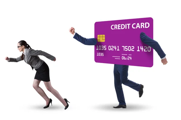 Zakelijke Mensen Credit Card Schuld Concept — Stockfoto