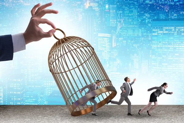 Business People Golden Cage Concept — Stock Photo, Image