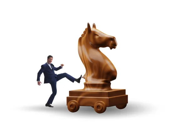 Zakenman Trojaans Paard Val Concept — Stockfoto