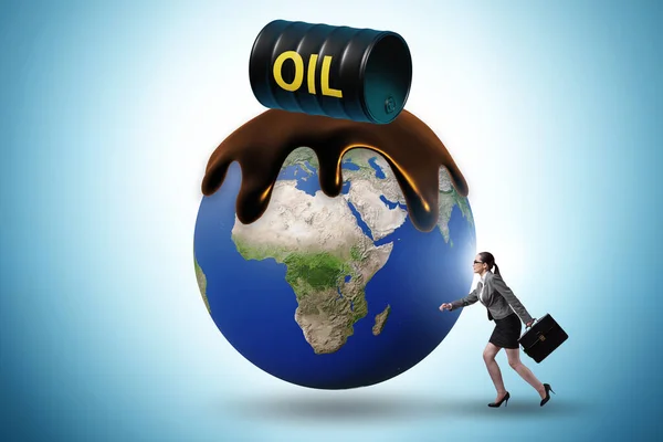 Концепция Мирового Нефтяного Бизнеса — стоковое фото