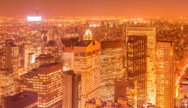 Günbatımında New York Manhattan manzarası