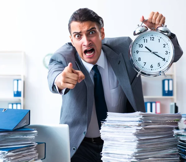 Businessman Heavy Paperwork Workload — Stock Photo, Image