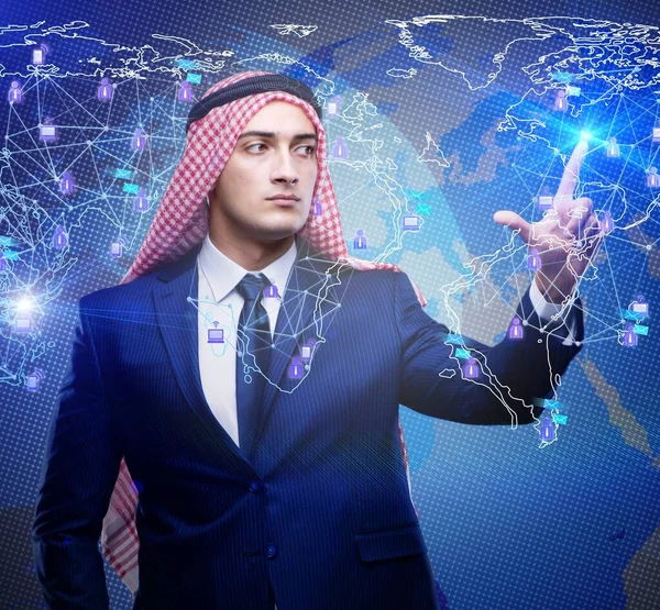 Arab Man Social Networks Concept — Stock fotografie