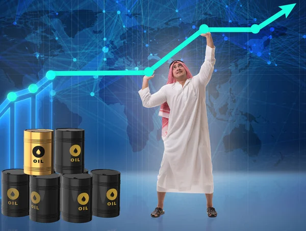 Empresario Árabe Concepto Negocio Del Precio Del Petróleo —  Fotos de Stock