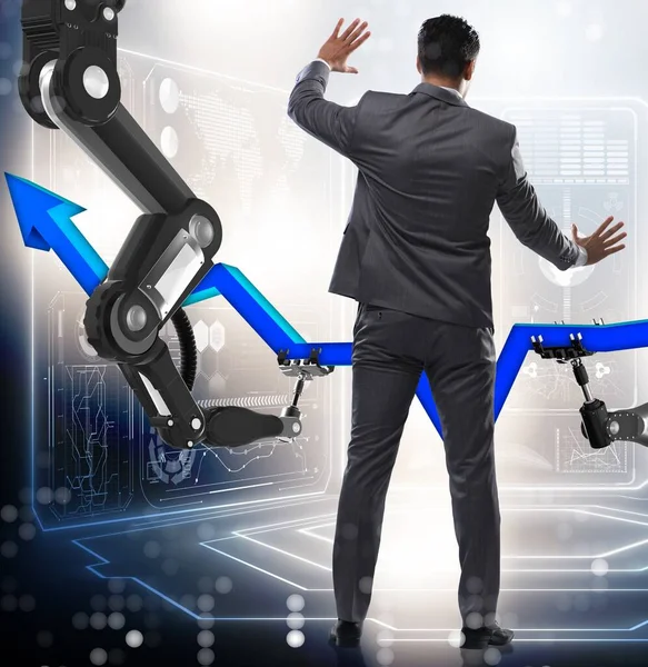 Businessman Business Concept Robotic Arm — Stock Photo, Image