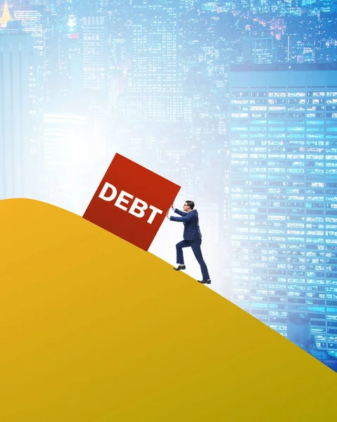 Das Schulden Und Darlehenskonzept Mit Dem Unternehmer — Stockfoto