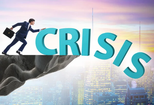 Üzletember Válságkezelési Koncepcióban — Stock Fotó