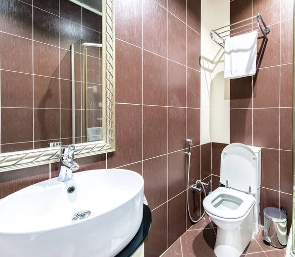 Moderní Koupelna Interiér Hotelu — Stock fotografie
