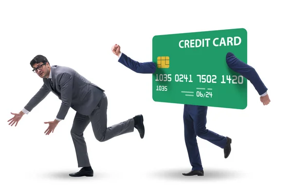 Podnikatel Konceptu Dluhu Kreditních Karet — Stock fotografie