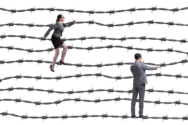 Business People Barbed Wire Concept — Stock Photo, Image
