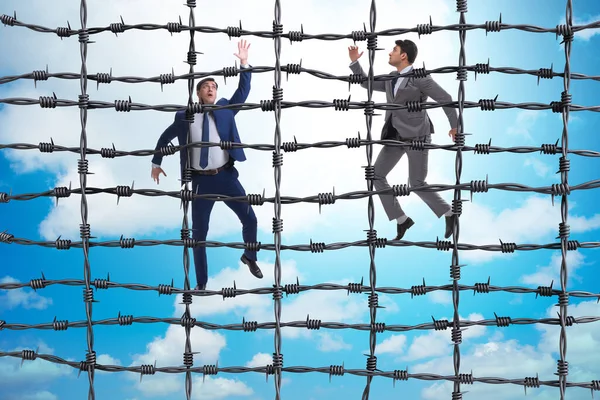 Businessman Barbed Wire Concept — Stock Photo, Image