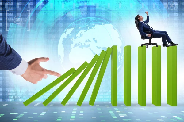 Businessman Domino Effect Concept — Stock Photo, Image