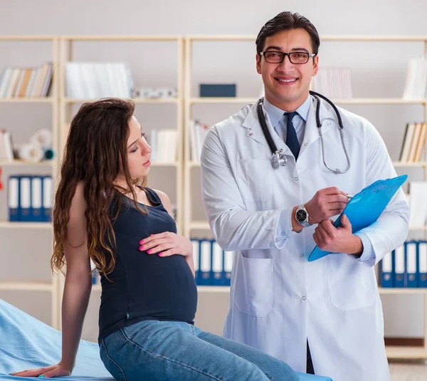 Doctor Examining Pregnant Woman Patient — Stock Photo, Image