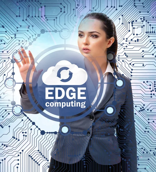 The businessman in edge and fog computing concept