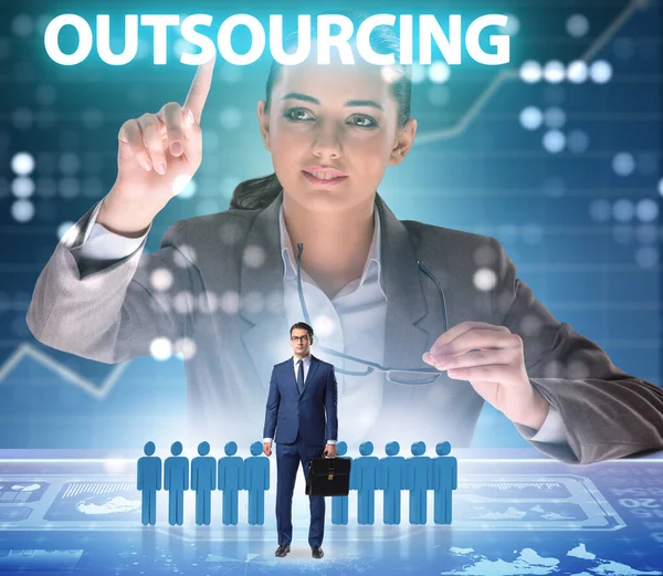Begreppet Outsourcing Modern Affärsverksamhet — Stockfoto