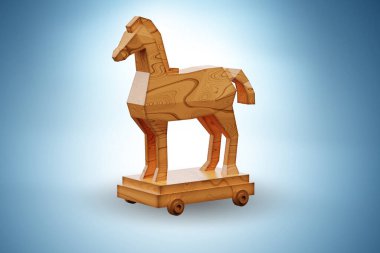 Tahta Truva atı konsepti - 3D yorumlama