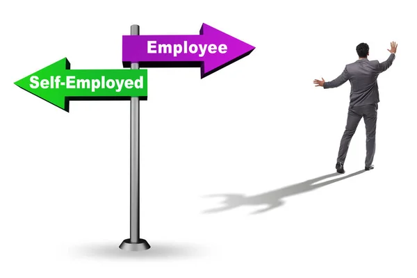 自己雇用と雇用の比較の概念 — ストック写真
