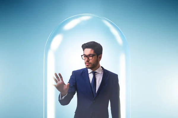 Business People Trapped Transparent Glass — Stock Photo, Image