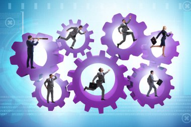 Takım çalışması konseptinde iş adamları