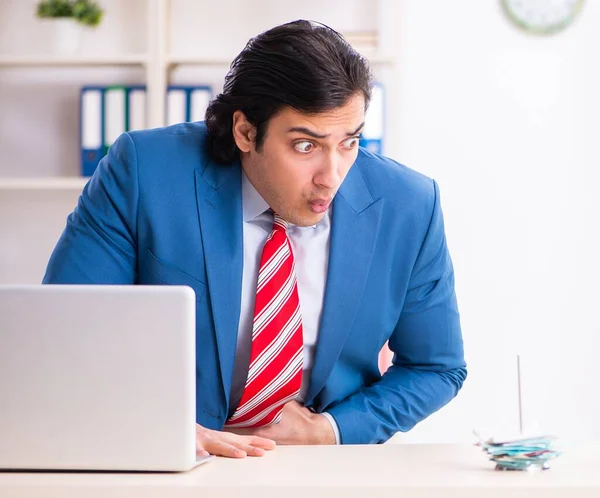 Young Male Employee Suffering Office — Stock Photo, Image