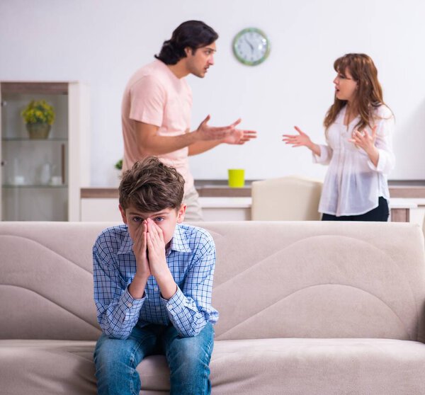 The family conflict with husband and wife and child