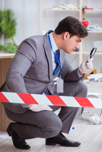 Young Man Crime Investigation Office — Stock Photo, Image