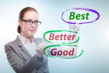 İş kadını daha iyi ve en iyi konsept.