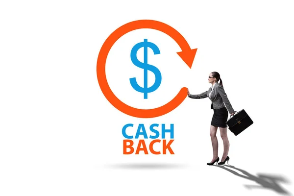 Femme Affaires Cash Back Concept — Photo