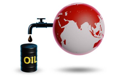 Küresel petrol işi kavramı - 3D yorumlama