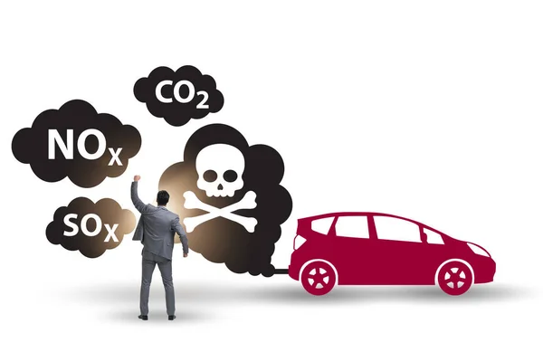 Inquinamento Delle Auto Nel Concetto Ecologico — Foto Stock