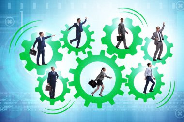 Takım çalışması konseptinde iş adamları