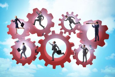 Takım çalışması konseptinde iş adamları