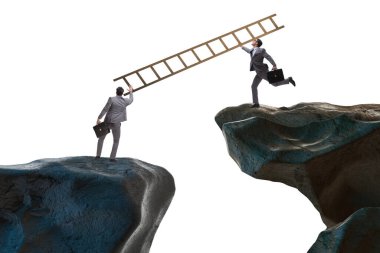 İş adamları uçurumun üstesinden gelmeye yardım ediyor.