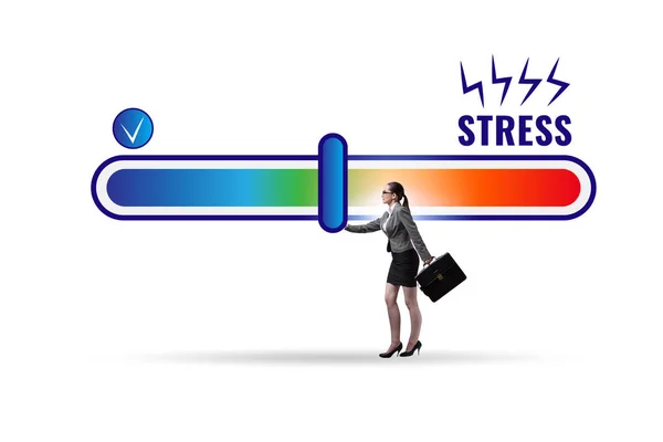 Concept Stress Meter Businesswoman — Stock Photo, Image
