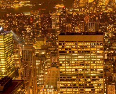 Günbatımında New York Manhattan manzarası