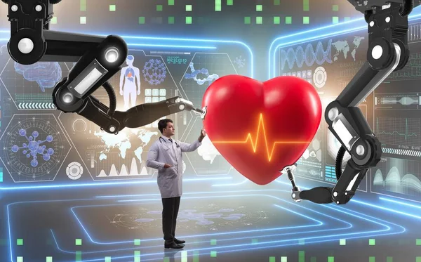 Hjerteoperasjonen Utført Med Robotarm – stockfoto