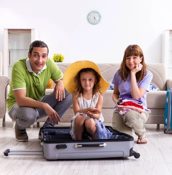 The happy family planning vacation trip