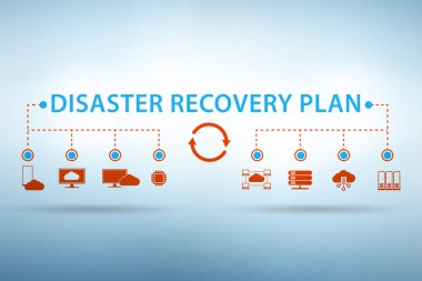 Disaster recovery plan and the backup concept clipart