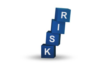 Risk management concept with the cubes stack clipart