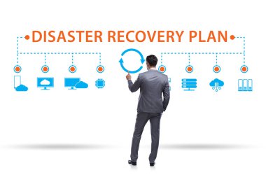 Disaster recovery plan and the backup concept clipart