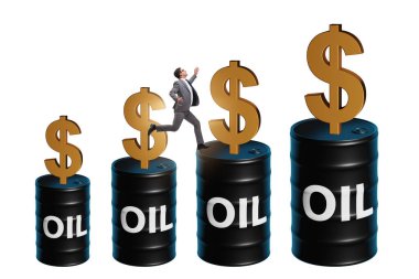 Businessman in the oil prices concept