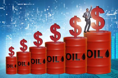 Businessman in the oil prices concept